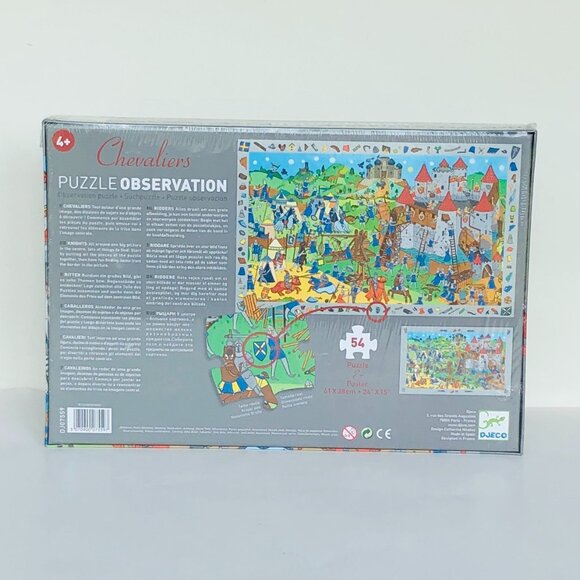 New Sealed Djeco 🧩Puzzle 54pcs Knights🐴& Observation Game for  Age 4+ - Picture 12 of 16